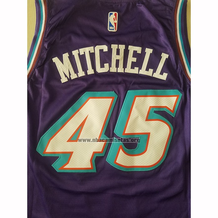 Camiseta Utah Jazz Donovan Mitchell NO 45 Hardwood Classic 2019-20 Violeta